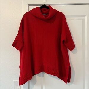 Beryll Luxury Red Cashmere Knit Cowl Neck Sweater